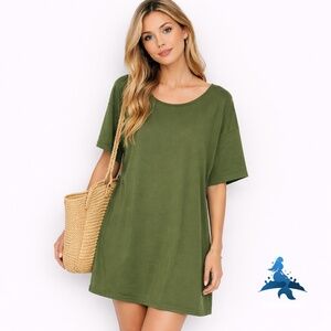 1262 NWT MELROSE AND MARKET T-Shirt Dress – S – Olive Green